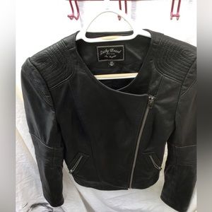 Lucky brand cropped leather blazer.  W XS